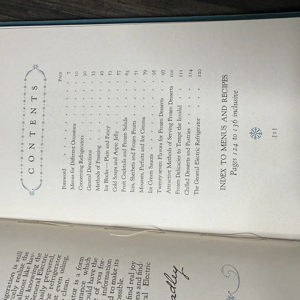 Vintage‎ General Electric Electric Refrigerator Recipes and Menus Cookbook 1930s
